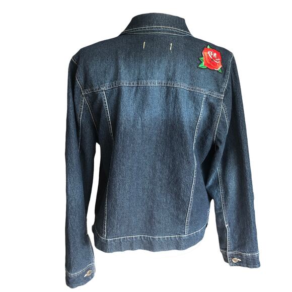 Nine West Vintage America Denim Embellished Button Front Jacket XL - Picture 3 of 12